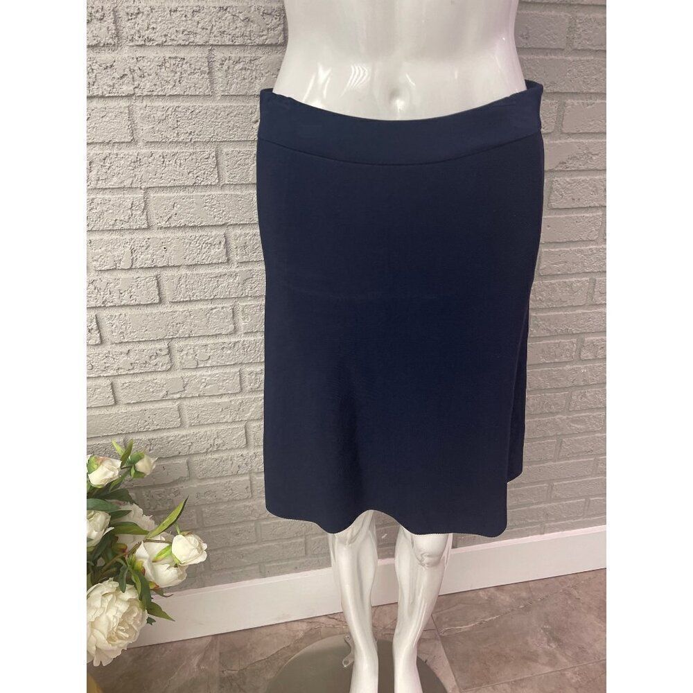 Cabi Women Navy A-Line Classic Knit Skirt Size M
